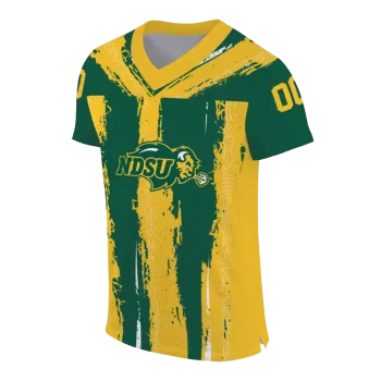 personalized north dakota state bison striped texture green jersey fashion forward