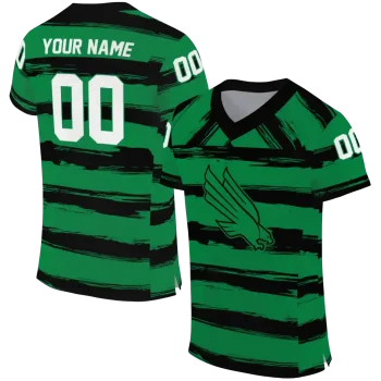 personalized north texas mean green art stripe green jersey best selling