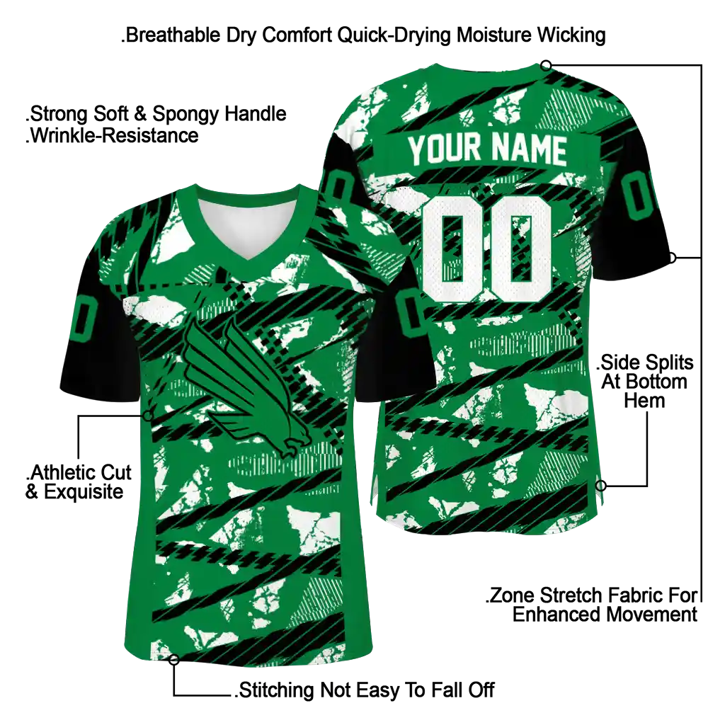 personalized north texas mean green camo shatter green jersey latest model personalized north texas mean green camo shatter green jersey latest model