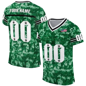 personalized north texas mean green camouflage abstract green jersey best selling