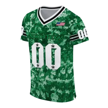 personalized north texas mean green camouflage abstract green jersey fashion forward