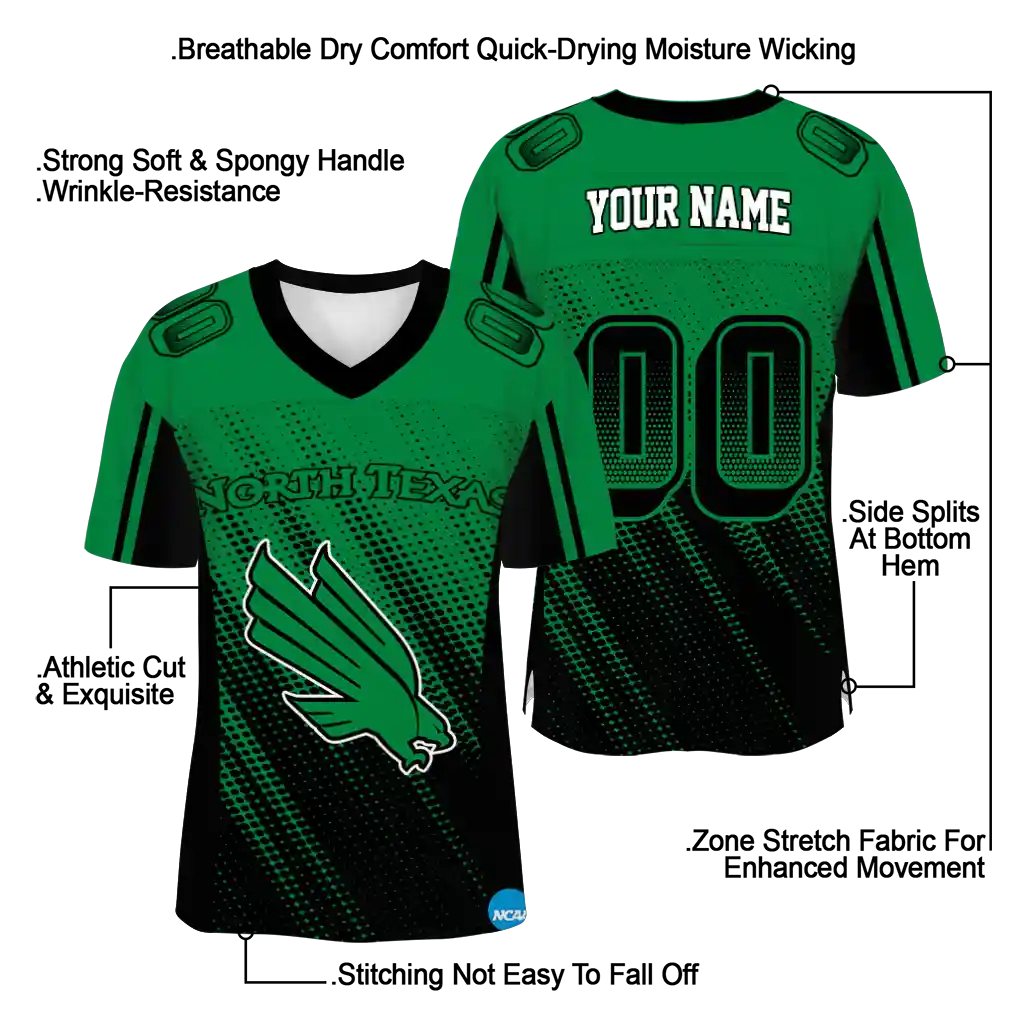 personalized north texas mean green halftone flow green black jersey latest model personalized north texas mean green halftone flow green black jersey latest model
