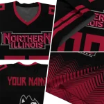 personalized northern illinois huskies halftone sweep silver black jersey best selling