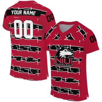 personalized northern illinois huskies layered grids red jersey best selling