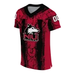 personalized northern illinois huskies rugged stripes red jersey best selling