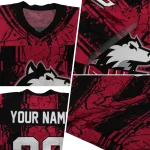 personalized northern illinois huskies rugged stripes red jersey best selling