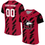 personalized northern illinois huskies stripe block red jersey best selling