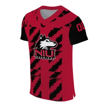 personalized northern illinois huskies stripe block red jersey fashion forward