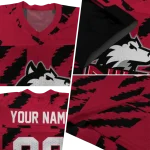 personalized northern illinois huskies stripe block red jersey best selling