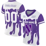 personalized northwestern wildcats dripping flames purple white jersey best selling