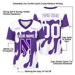 personalized northwestern wildcats dripping flames purple white jersey best selling