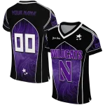 personalized northwestern wildcats halftone slant purple black jersey best selling