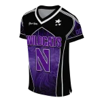 personalized northwestern wildcats halftone slant purple black jersey best selling