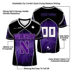 personalized northwestern wildcats halftone slant purple black jersey best selling