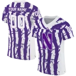 personalized northwestern wildcats stripe splatter purple jersey best selling