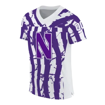personalized northwestern wildcats stripe splatter purple jersey fashion forward