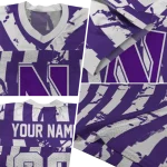 personalized northwestern wildcats stripe splatter purple jersey best selling