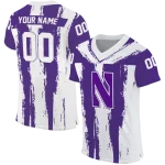 personalized northwestern wildcats striped texture purple jersey best selling