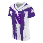 personalized northwestern wildcats striped texture purple jersey best selling
