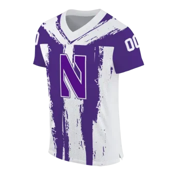 personalized northwestern wildcats striped texture purple jersey fashion forward