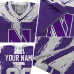 personalized northwestern wildcats striped texture purple jersey best selling