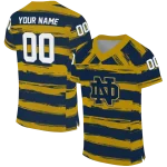 personalized notre dame fighting irish art stripe navy jersey best selling