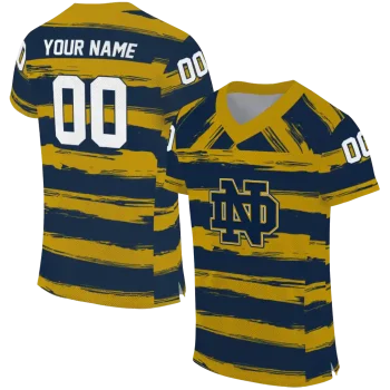 personalized notre dame fighting irish art stripe navy jersey best selling
