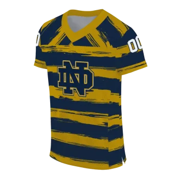 personalized notre dame fighting irish art stripe navy jersey fashion forward