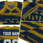 personalized notre dame fighting irish art stripe navy jersey best selling