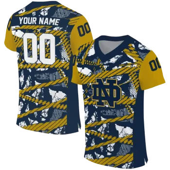 personalized notre dame fighting irish camo shatter navy jersey best selling