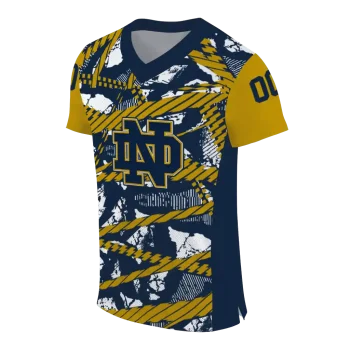 personalized notre dame fighting irish camo shatter navy jersey fashion forward