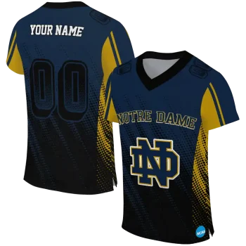 personalized notre dame fighting irish halftone flow navy black jersey best selling