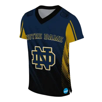 personalized notre dame fighting irish halftone flow navy black jersey fashion forward