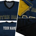 personalized notre dame fighting irish halftone flow navy black jersey best selling