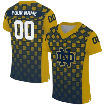 personalized notre dame fighting irish stacked rectangle navy jersey best selling