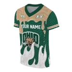 personalized ohio bobcats dripping flames green white jersey best selling