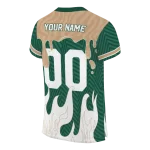 personalized ohio bobcats dripping flames green white jersey best selling