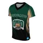 personalized ohio bobcats halftone flow green black jersey best selling