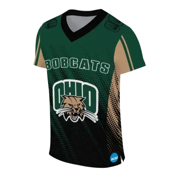 personalized ohio bobcats halftone flow green black jersey fashion forward