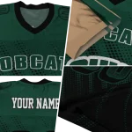 personalized ohio bobcats halftone flow green black jersey best selling