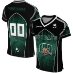 personalized ohio bobcats halftone slant green black jersey best selling