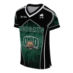 personalized ohio bobcats halftone slant green black jersey best selling