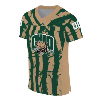 personalized ohio bobcats stripe splatter green jersey fashion forward