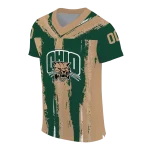 personalized ohio bobcats striped texture green jersey best selling