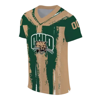 personalized ohio bobcats striped texture green jersey fashion forward