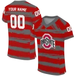 personalized ohio state buckeyes art stripe scarlet jersey best selling