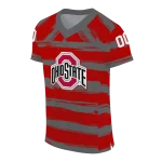 personalized ohio state buckeyes art stripe scarlet jersey best selling