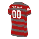 personalized ohio state buckeyes art stripe scarlet jersey best selling
