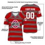personalized ohio state buckeyes art stripe scarlet jersey best selling