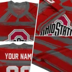 personalized ohio state buckeyes art stripe scarlet jersey best selling